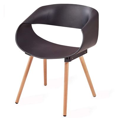 Dining Chair Kitchen Dining Room Furniture Chairs Dining Chairs Modern Simple PP Plastic Back Chair Beech Legs Leisure Chair Kitchen Living Room Lounge Counter Chairs (Color : Black)
