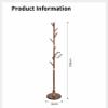 ELZEM Coat Rack Stand, Freestanding Coat Tree with Round Base and 8 Hooks, Easy Assembly Wooden Coat Hanger, Clothes Rack for Hallway Entryway, Living Room, Bedroom A view 2