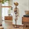ELZEM Coat Rack Stand, Freestanding Coat Tree with Round Base and 8 Hooks, Easy Assembly Wooden Coat Hanger, Clothes Rack for Hallway Entryway, Living Room, Bedroom A view 3