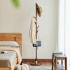 ELZEM Coat Rack Stand, Freestanding Coat Tree with Round Base and 8 Hooks, Easy Assembly Wooden Coat Hanger, Clothes Rack for Hallway Entryway, Living Room, Bedroom A view 4