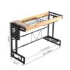 JUSHZ Dish Rack Dish Drying Rack Dish Drainer Over Sink Draining Rack Stainless Steel Metal with Cutlery Holder Retractable Strong Bearing Capacity (Black) view 3