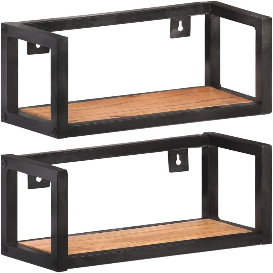 Wall Shelves 2 pcs,Wall Shelves,Picture Ledge Shelf,Picture Ledge Shelf,Floating Bookshelves,Kitchen Shelf Decor,for Home Decoration, Bedrooms, Office, Living Room,15.7" Solid Acacia Wood