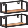 Wall Shelves 2 pcs,Wall Shelves,Picture Ledge Shelf,Picture Ledge Shelf,Floating Bookshelves,Kitchen Shelf Decor,for Home Decoration, Bedrooms, Office, Living Room,15.7" Solid Acacia Wood view 1
