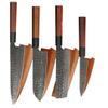 Hammer Finished Black Chef Knife, Professional Japanese Style Kiritsuke 440C Carbon Steel Kitchen Chefs Knife, Razor Sharp Professional Meat Cutting Knife (Complete Set) view 1
