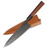 Hammer Finished Black Chef Knife, Professional Japanese Style Kiritsuke 440C Carbon Steel Kitchen Chefs Knife, Razor Sharp Professional Meat Cutting Knife (8" Kiritsuke Chef Knife) view 1