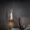 ROilin Bedroom Bedside Chandeliers/Modern Light Luxury Hanging Lamp/Simple Dining Room Bar Window Pendant Light/Full Copper Crystal Lighting Fixture (E14*1) view 2