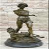 Handcrafted Bronze Sculpture Sale Mar Nude Semi Potet Loys by Leopard and Youth Decorative Gift Hand Made by Think Bronze view 2