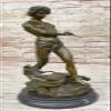 Handcrafted Bronze Sculpture Sale Mar Nude Semi Potet Loys by Leopard and Youth Decorative Gift Hand Made by Think Bronze view 3