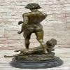 Handcrafted Bronze Sculpture Sale Mar Nude Semi Potet Loys by Leopard and Youth Decorative Gift Hand Made by Think Bronze view 4
