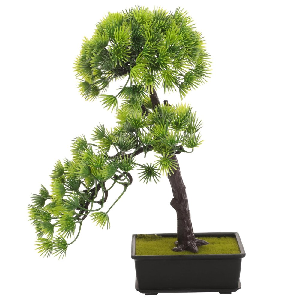 Angoily Faux Plants Indoor Artificial Bonsai Pine Tree Faux Potted Plant Desk Display Fake Tree Pot Japanese Cedar Bonsai Plant for Home Office Hotel Windowsill Zen Garden Decor