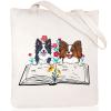Andeiltech Canvas Tote Bag for Women Aesthetic Cute Dog Shopping Grocery Reusable Bags with Inner Zipper Women Gift view 1