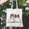Andeiltech Canvas Tote Bag for Women Aesthetic Cute Dog Shopping Grocery Reusable Bags with Inner Zipper Women Gift view 3