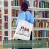 Andeiltech Canvas Tote Bag for Women Aesthetic Cute Dog Shopping Grocery Reusable Bags with Inner Zipper Women Gift view 4