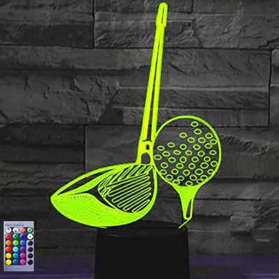 Jinnwell 3D Golf led Night Light Lamp Illusion Night Light 16 Color Changing Table Desk Decoration Gift Acrylic Flat ABS Base USB Cable Toy