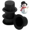 MERRYHAPY Decor 4pcs Miniature Formal Top Hats, Party Caps, Doll Caps, Cloth Small Hats in Black view 1