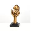 AOPPLSOT Golden Deco Sculpture, Abstract Art Women Thinker Statue, Decoration Living Room Office Bar Cafe Entrance Statues and Sculptures,Resin,Ponder view 1