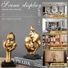 AOPPLSOT Golden Deco Sculpture, Abstract Art Women Thinker Statue, Decoration Living Room Office Bar Cafe Entrance Statues and Sculptures,Resin,Ponder view 2