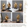 AOPPLSOT Golden Deco Sculpture, Abstract Art Women Thinker Statue, Decoration Living Room Office Bar Cafe Entrance Statues and Sculptures,Resin,Ponder view 3