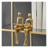 AOPPLSOT Golden Deco Sculpture, Abstract Art Gold Deco Figurines Statue, Living Room, Bookcase, Window Sill, Bedroom, Office Statues and Sculptures, Resin,Gold g view 1