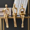 AOPPLSOT Golden Deco Sculpture, Abstract Art Gold Deco Figurines Statue, Living Room, Bookcase, Window Sill, Bedroom, Office Statues and Sculptures, Resin,Gold g view 3