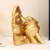 AOPPLSOT Golden Deco Sculpture, Abstract Art Women Thinker Statue, Decoration Living Room Office Bar Cafe Entrance Statues and Sculptures,Resin,Kiss view 4