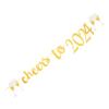 2024 Happy New Year Banner 1 Set new year latte art funny Party Supplies paper Party Favors New Year 2024 Banner Decorative New Year Bunting view 1