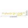 2024 Happy New Year Banner 1 Set new year latte art funny Party Supplies paper Party Favors New Year 2024 Banner Decorative New Year Bunting view 3