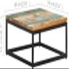 2 PCS Nesting Table Set Coffee Tables Iron Frame Sofa and End Table for Living Room Home Furniture Decor Space Saving Reclaimed Wood view 2