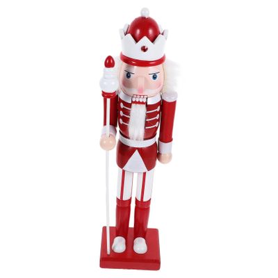 Beatifufu Charming Nutcracker Christmas Decor Wooden Figurine Holiday Home Nutcrackers Ornament Random Color