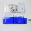 KWOKING Contemporary Wall Mounted Bookshelf Acrylic Book Shelf Living Room Punch-Free Acrylic Bookshelf Transparent Color Reading Book Stand Magazine Storage Display Stand Blue 23.5" L x 2" W x 6" H view 3