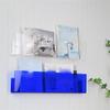 KWOKING Contemporary Wall Mounted Bookshelf Acrylic Book Shelf Living Room Punch-Free Acrylic Bookshelf Transparent Color Reading Book Stand Magazine Storage Display Stand Blue 23.5" L x 2" W x 6" H view 4
