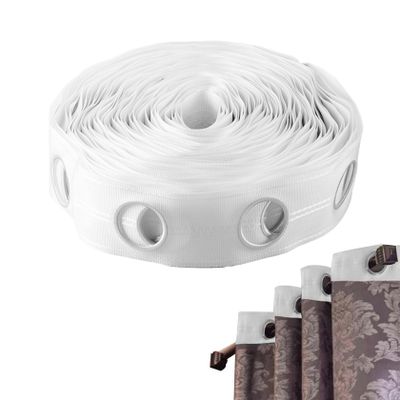 Curtain Rings, Curtain Heading Tape 10m 60 Holes 42mm Round Curtain Header Tape Anti-UV Folding Polypropylene Cloth Drapery Grommet Tape for Home Office