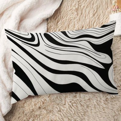 ArogGeld Black Zebra Animal Print Abstract Farmhouse Throw Pillow Covers Geometric Black Stripes White Linen Cushion Cover Home Decor Lumbar Throw Pillowcase for Sofa Couch Car Chair 12x20in
