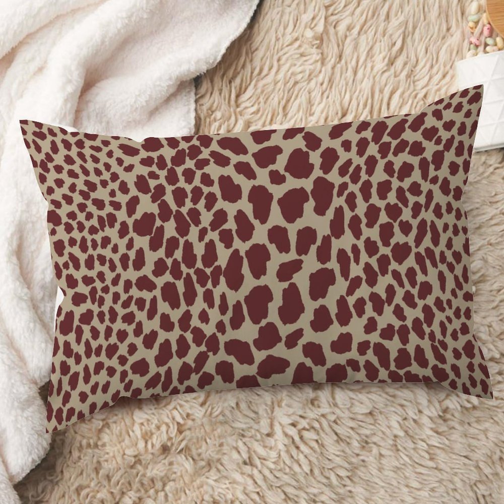 ArogGeld Raisin Natural Cheetah Farmhouse Lumbar Cushion Cover Leopard Print Cow Animal Spots Raisin Cream Throw Pillow Cover Double Side Pillow Cases for Bedroom Sofa Couch 12x20in White Linen