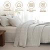 Sanracie Khaki Cotton Quilt Set Queen Size(90"x98")-Waffle Weave Quilt, 3PCS Boho Queen Quilt Bedding Sets, Farmhouse Shabby Boho Chic Quilt Sets for Bed, All Seasons Ultra Soft Qulited Bedspread view 3