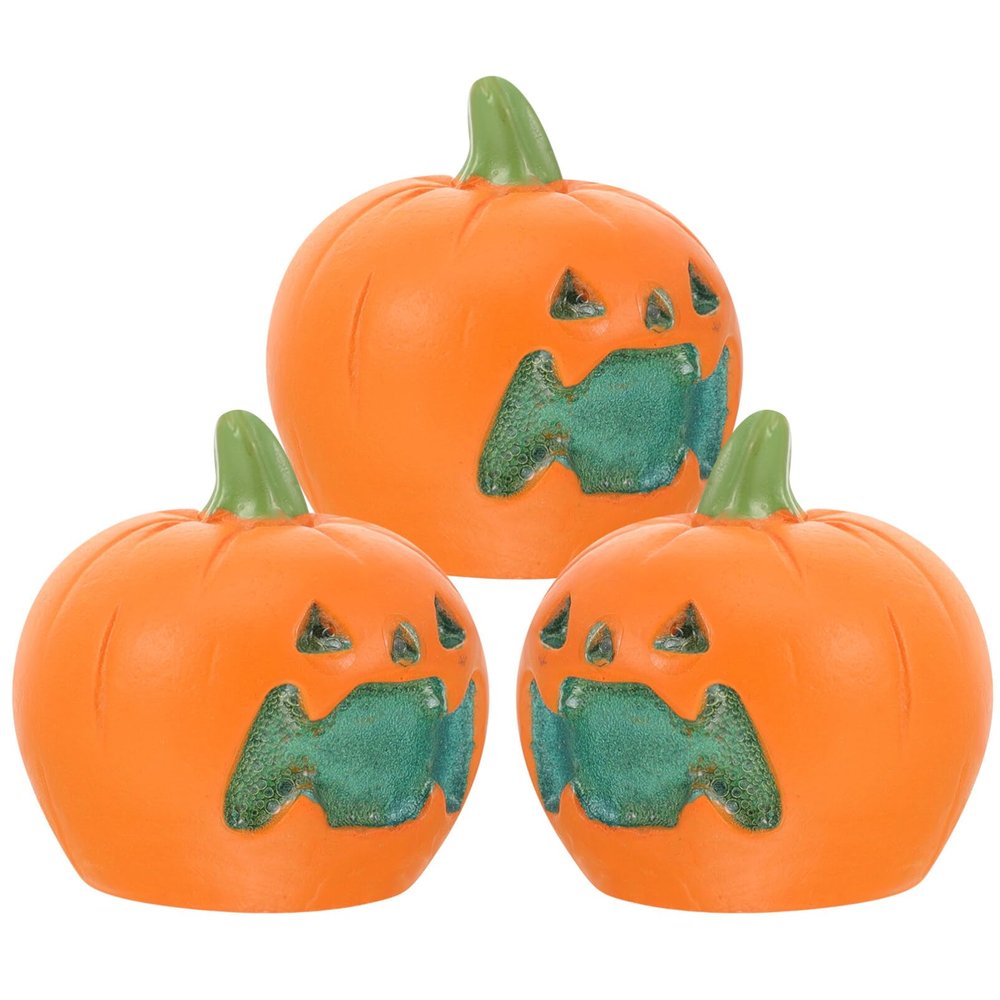 POPETPOP 3pcs Miniature Resin Pumpkin Halloween Decoration for Aquariums Creative Landscape Decor Unique Fish Tank Ornaments Lovely Miniature Figurines Fine Details