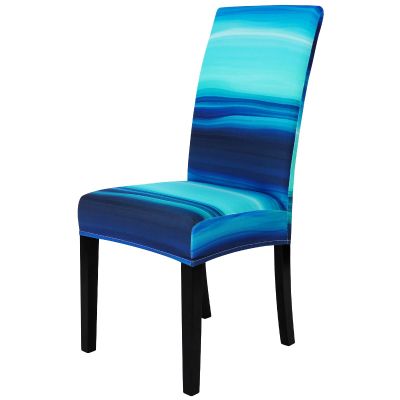 Gibelle Dining Room Chair Covers Set of 8, Stretch Parsons Chair Slipcovers Universal Removable Washable Chair Seat Covers Protector for Dining Room, Kitchen, Hotel and Party, Blue Ocean