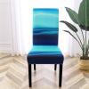 Gibelle Dining Room Chair Covers Set of 8, Stretch Parsons Chair Slipcovers Universal Removable Washable Chair Seat Covers Protector for Dining Room, Kitchen, Hotel and Party, Blue Ocean view 2