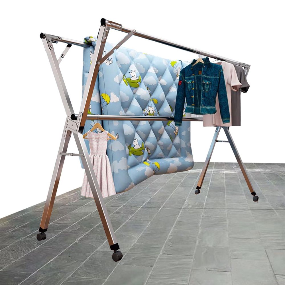 ATYUJKB Laundry Room Retractable Clothes Drying Rack, Clothes Dryer Racks for Laundry Outdoor, Portable Clothes Dryer Rack with Wheels, Laundry Stand Organizer (200cm/79 in)