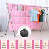ATYUJKB Laundry Room Retractable Clothes Drying Rack, Clothes Dryer Racks for Laundry Outdoor, Portable Clothes Dryer Rack with Wheels, Laundry Stand Organizer (200cm/79 in) view 3