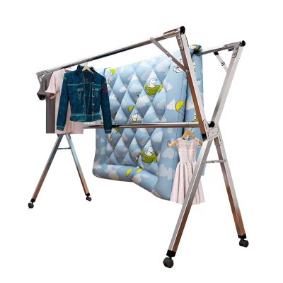 ATYUJKB Clothes Drying Racks for Laundry Outdoor, Clothes Storage Rack for Indoor Outdoor with Wheels, Laundry Stand Organizer, Stainless Steel Garment Rack (150cm/60 in)