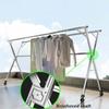 ATYUJKB Clothes Drying Racks for Laundry Outdoor, Clothes Storage Rack for Indoor Outdoor with Wheels, Laundry Stand Organizer, Stainless Steel Garment Rack (150cm/60 in) view 3