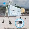 ATYUJKB Clothes Drying Racks for Laundry Outdoor, Clothes Storage Rack for Indoor Outdoor with Wheels, Laundry Stand Organizer, Stainless Steel Garment Rack (150cm/60 in) view 4