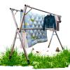 ATYUJKB Hanging Clothes Drying Rack for Laundry Room, Laundry Drying Rack Foldable, Garment Rack On Wheels with Shelf, Stainless Steel Laundry Stand (240cm/94 in) view 1