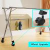 ATYUJKB Hanging Clothes Drying Rack for Laundry Room, Laundry Drying Rack Foldable, Garment Rack On Wheels with Shelf, Stainless Steel Laundry Stand (240cm/94 in) view 3