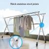 ATYUJKB Hanging Clothes Drying Rack for Laundry Room, Laundry Drying Rack Foldable, Garment Rack On Wheels with Shelf, Stainless Steel Laundry Stand (240cm/94 in) view 4