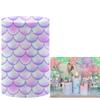 FiVan Baby Birthday Party Props Mermaid Scale Theme Plinth Cover Elastic Stretch Spandex Pedestal Cover for Metal Cylinder Stands view 1