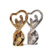 AOPPLSOT Love Couple Sculptures Deco, Modern Abstract Deco Sculpture, Couple Statue, Statue for Decoration Living Room, Bar, Room, Office, Resin,Love Silver view 2