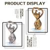 AOPPLSOT Love Couple Sculptures Deco, Modern Abstract Deco Sculpture, Couple Statue, Statue for Decoration Living Room, Bar, Room, Office, Resin,Love Silver view 3