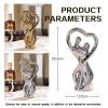 AOPPLSOT Love Couple Sculptures Deco, Modern Abstract Deco Sculpture, Couple Statue, Statue for Decoration Living Room, Bar, Room, Office, Resin,Love Silver view 4